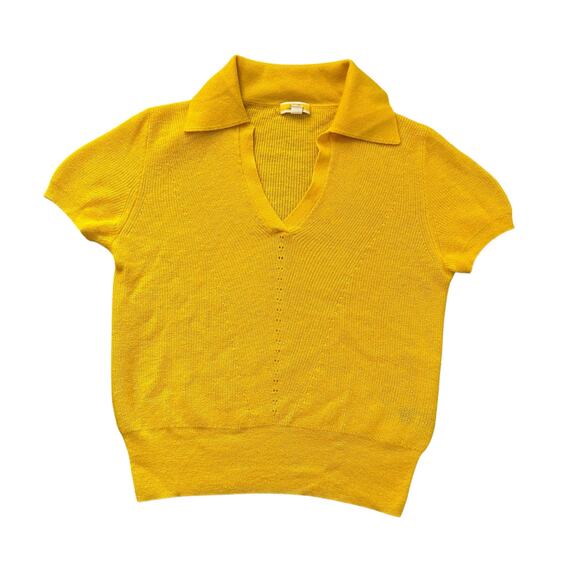 J. Crew dark yellow cashmere knit short sleeve sweater top size S - Picture 12 of 13